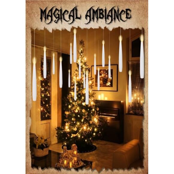 22pcs Flameless Floating Candle with Magic Wand Remote Timer, Battery Operated - Picture 4 of 7